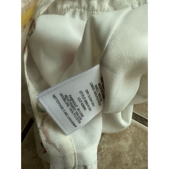 JOIE XS Silk Printed Lined Romper Floral Tasseled Drawstring - Picture 5 of 8